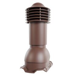 Труба вентиляционная Viotto, для профнастила С20, d-110мм, h-550мм, не утепленная, коричневый шоколад (RAL 8017)