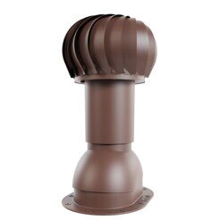 Роторная вентиляция Viotto, для готовой мягкой и фальцевой кровли, d-110мм, h-550мм, не утепленная, коричневый шоколад (RAL 8017)