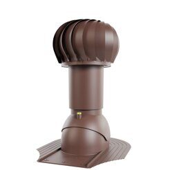 Роторная вентиляция Viotto, для мягкой кровли при монтаже, d-110мм, h-550мм, не утепленная, коричневый шоколад (RAL 8017)